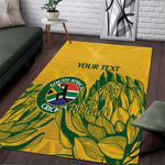 Custom South Africa Cricket Area Rug 2024 African Pattern Go Proteas