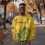 Custom South Africa Cricket Sweatshirt 2024 African Pattern Go Proteas