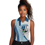Afro Liberia Monrovia Capital Women Sleeveless Polo Shirt African Pattern Curves Style