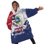 Afro Liberia 1847 Independence Day Kid Wearable Blanket Hoodie Coat Of Arms Grunge Style