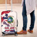 Afro Liberia 1847 Independence Day Luggage Cover Coat Of Arms Grunge Style