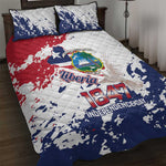 Afro Liberia 1847 Independence Day Quilt Bed Set Coat Of Arms Grunge Style
