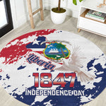 Afro Liberia 1847 Independence Day Round Carpet Coat Of Arms Grunge Style