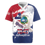 Afro Liberia 1847 Independence Day Rugby Jersey Coat Of Arms Grunge Style