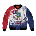 Afro Liberia 1847 Independence Day Sleeve Zip Bomber Jacket Coat Of Arms Grunge Style