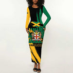Jumieka Independence Day Long Sleeve Bodycon Dress Jamaica One People, One Nation