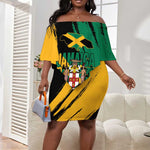 Jumieka Independence Day Off Shoulder Short Dress Jamaica One People, One Nation