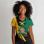 Jumieka Independence Day Women V-Neck T-Shirt Jamaica One People, One Nation