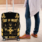 Jumieka Independence Day Luggage Cover Out Of Many, One People Gold Color