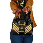 Jumieka Independence Day Shoulder Handbag Out Of Many, One People Gold Color
