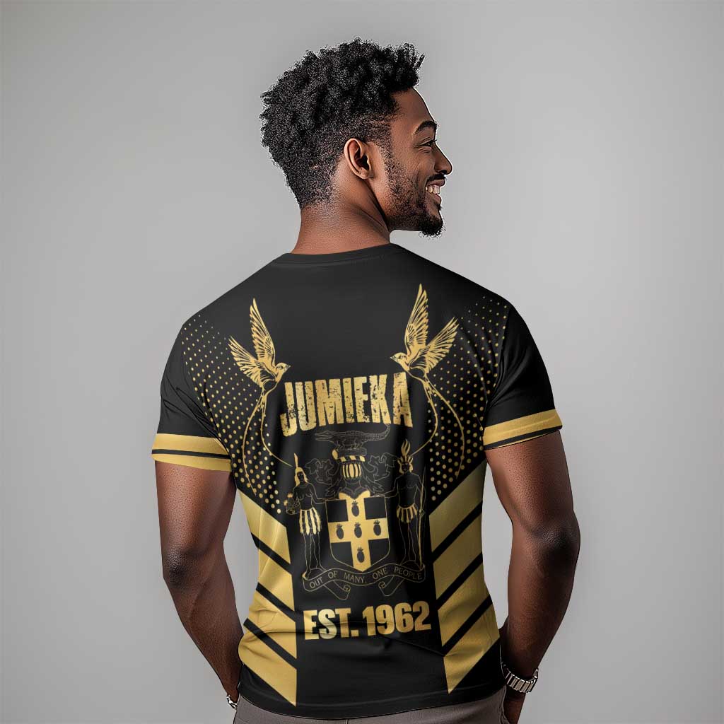 Jumieka Independence Day T shirt Out Of Many, One People Gold Color
