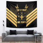 Jumieka Independence Day Tapestry Out Of Many, One People Gold Color
