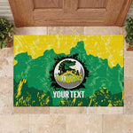 Custom Afro Jamaica Cricket Rubber Doormat Go Champions Tallawahs Grunge Style