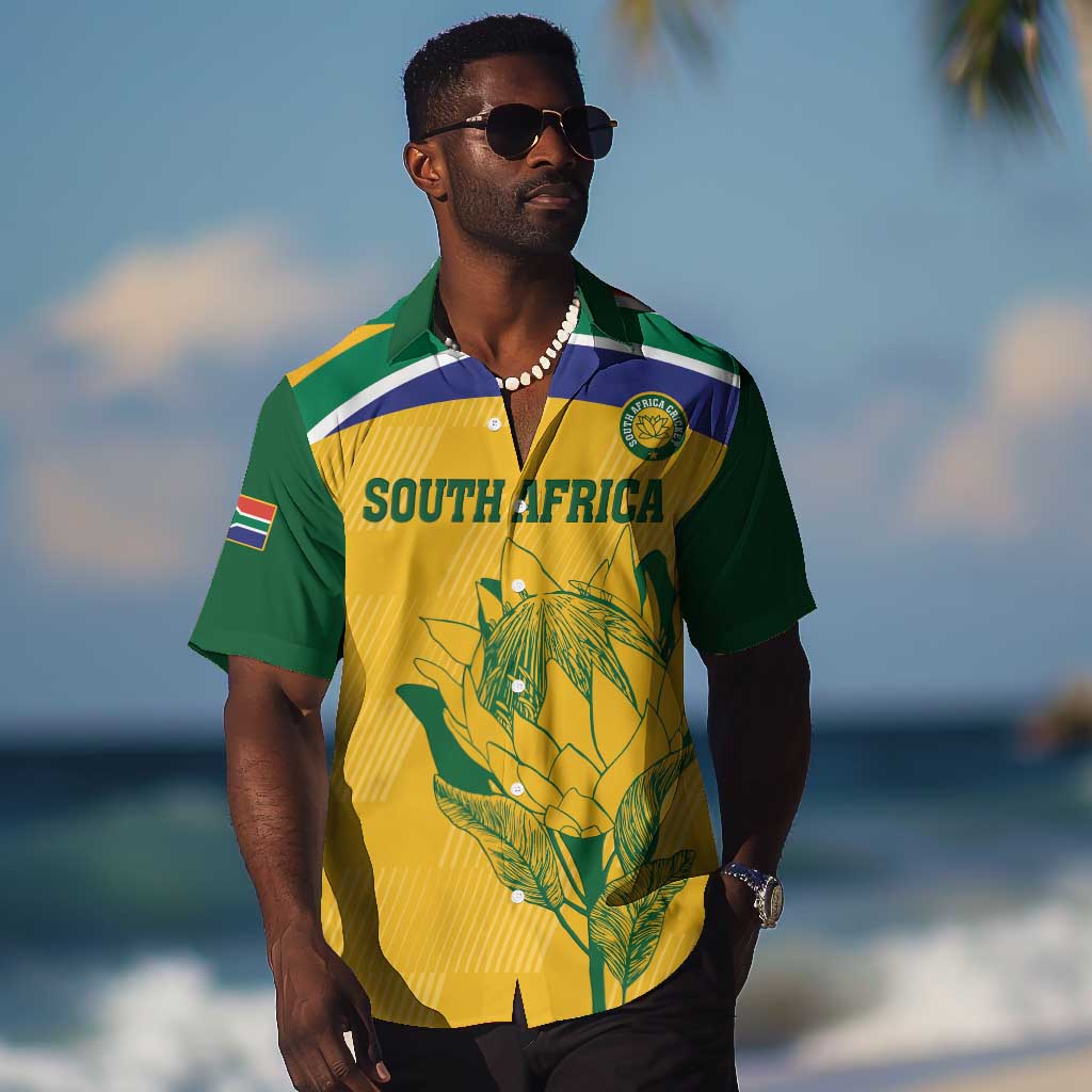 Custom South Africa Cricket Hawaiian Shirt Go Champions World Cup Proteas