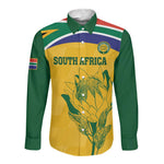 Custom South Africa Cricket Long Sleeve Button Shirt Go Champions World Cup Proteas
