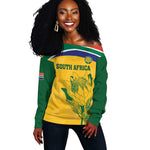Custom South Africa Cricket Off Shoulder Sweater Go Champions World Cup Proteas