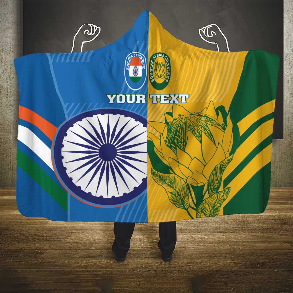 Custom India And South Africa Cricket Hooded Blanket 2024 Together Dynamic Version