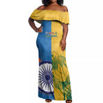 Custom India And South Africa Cricket Off Shoulder Maxi Dress 2024 Together Dynamic Version