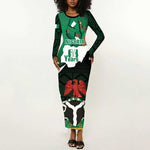 Nigeria Independence Day Long Sleeve Bodycon Dress Happy 64 Years Of Anniversary African Pattern LT14