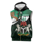 Nigeria Independence Day Sleeveless Zip Hoodie Happy 64 Years Of Anniversary African Pattern - African Pride