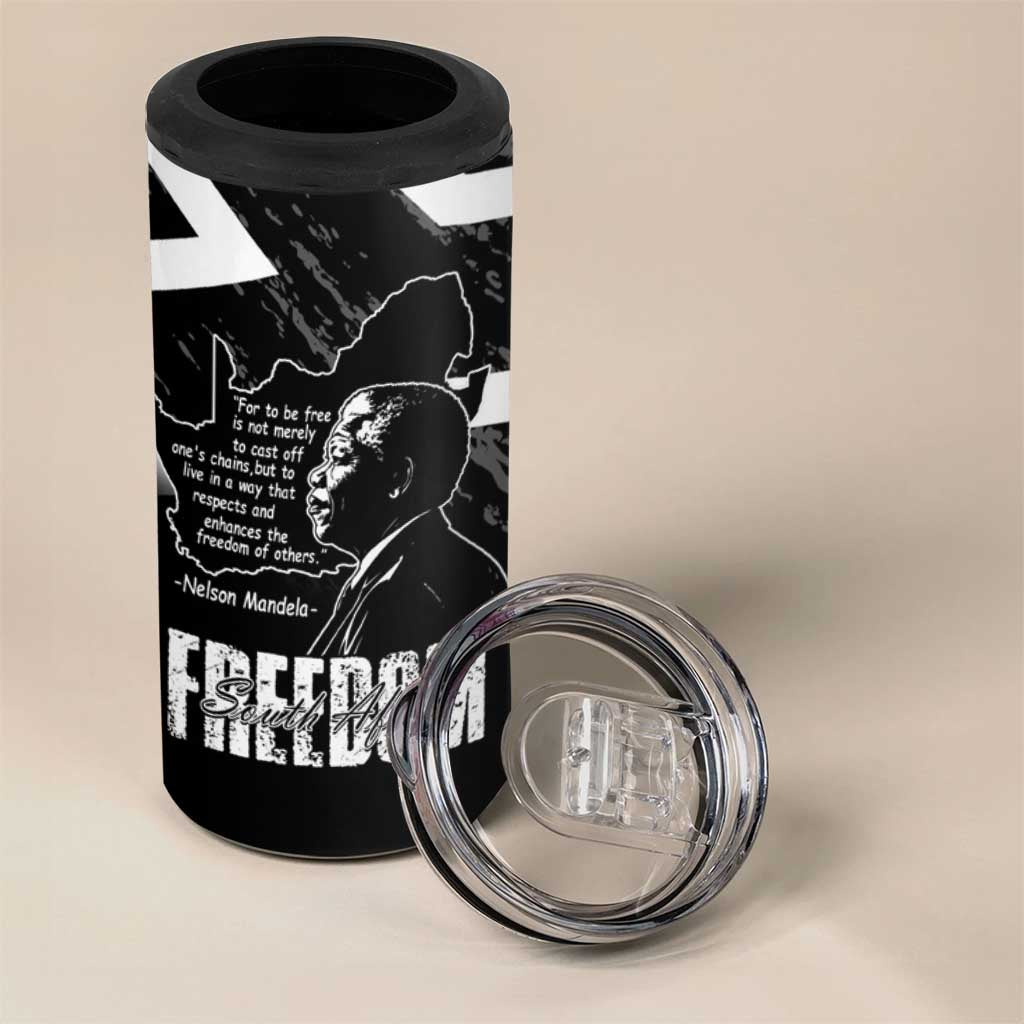 South Africa Freedom Day 4 in 1 Can Cooler Tumbler Nelson Mandela With Map