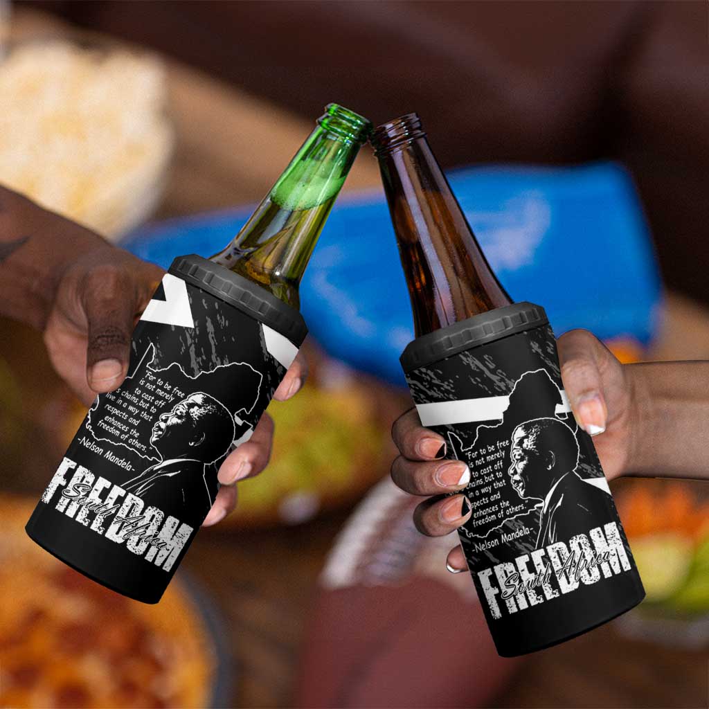 South Africa Freedom Day 4 in 1 Can Cooler Tumbler Nelson Mandela With Map
