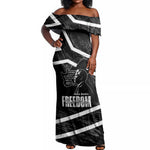 South Africa Freedom Day Off Shoulder Maxi Dress Nelson Mandela With Map