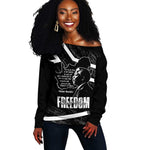 South Africa Freedom Day Off Shoulder Sweater Nelson Mandela With Map