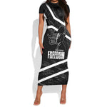 South Africa Freedom Day Short Sleeve Bodycon Dress Nelson Mandela With Map