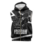 South Africa Freedom Day Sleeveless Zip Hoodie Nelson Mandela With Map - African Pride