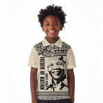 South Africa Nelson Mandela - Father Of Nation Kid Polo Shirt Vintage African Pattern