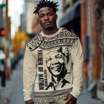 South Africa Nelson Mandela - Father Of Nation Long Sleeve Shirt Vintage African Pattern