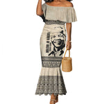 South Africa Nelson Mandela - Father Of Nation Mermaid Dress Vintage African Pattern