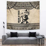 South Africa Nelson Mandela - Father Of Nation Tapestry Vintage African Pattern