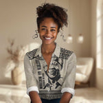 South Africa Nelson Mandela - Father Of Nation Women Casual Shirt Vintage African Pattern
