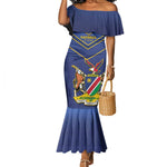 Custom Namibia Cricket Mermaid Dress 2024 Go Eagles African Pattern
