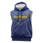 Custom Namibia Cricket Sleeveless Hoodie 2024 Go Eagles African Pattern - African Pride