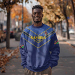 Custom Namibia Cricket Sweatshirt 2024 Go Eagles African Pattern
