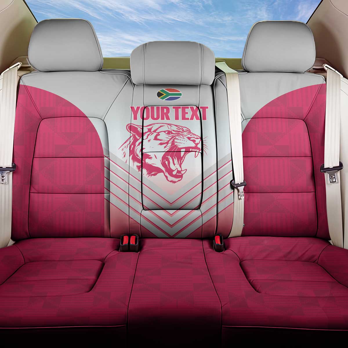 South Africa Rugby Custom Back Car Seat Cover Come On Puma African Pattern