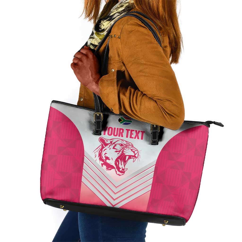 South Africa Rugby Custom Leather Tote Bag Come On Puma African Pattern