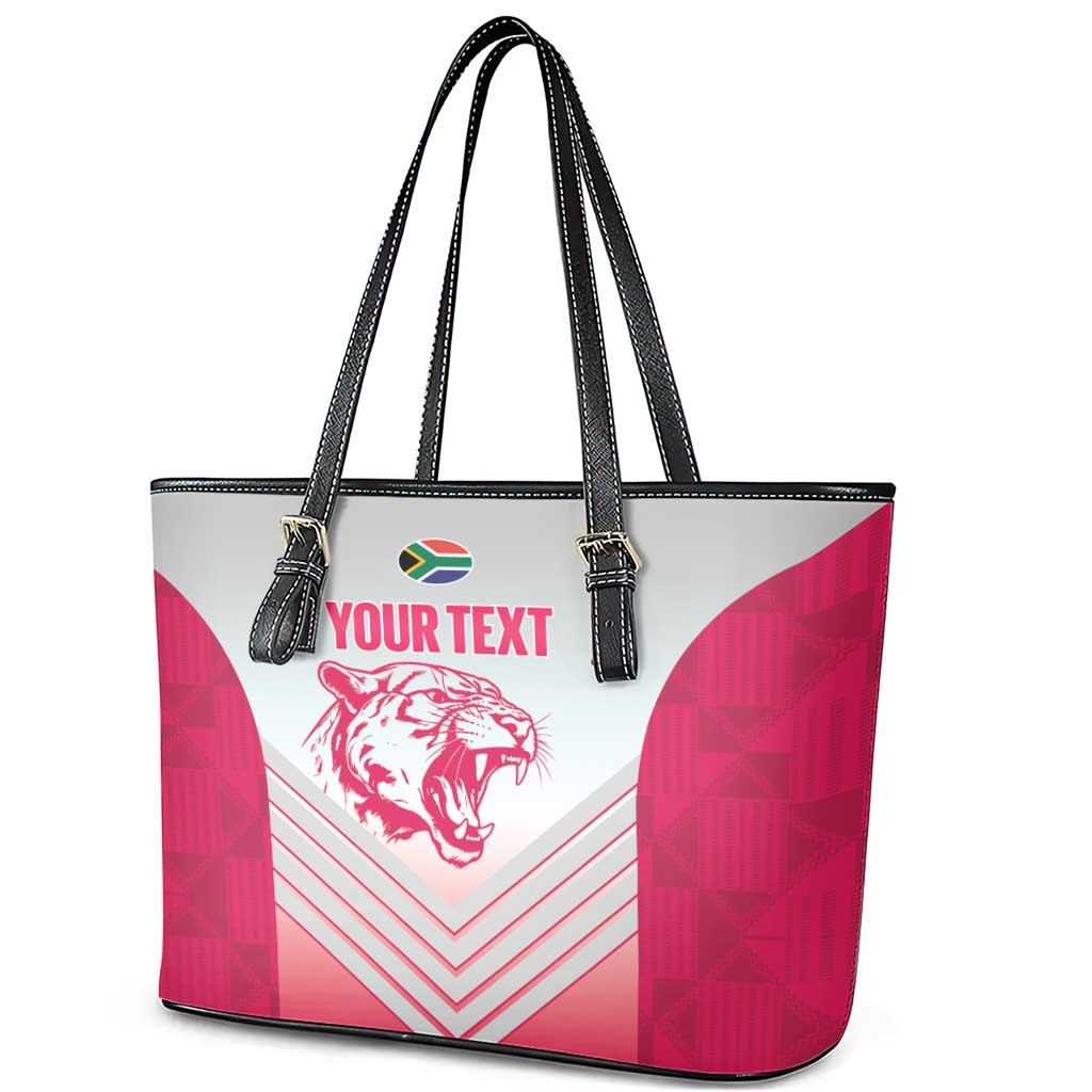 South Africa Rugby Custom Leather Tote Bag Come On Puma African Pattern