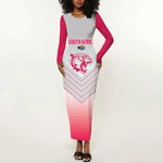 South Africa Rugby Custom Long Sleeve Bodycon Dress Come On Puma African Pattern