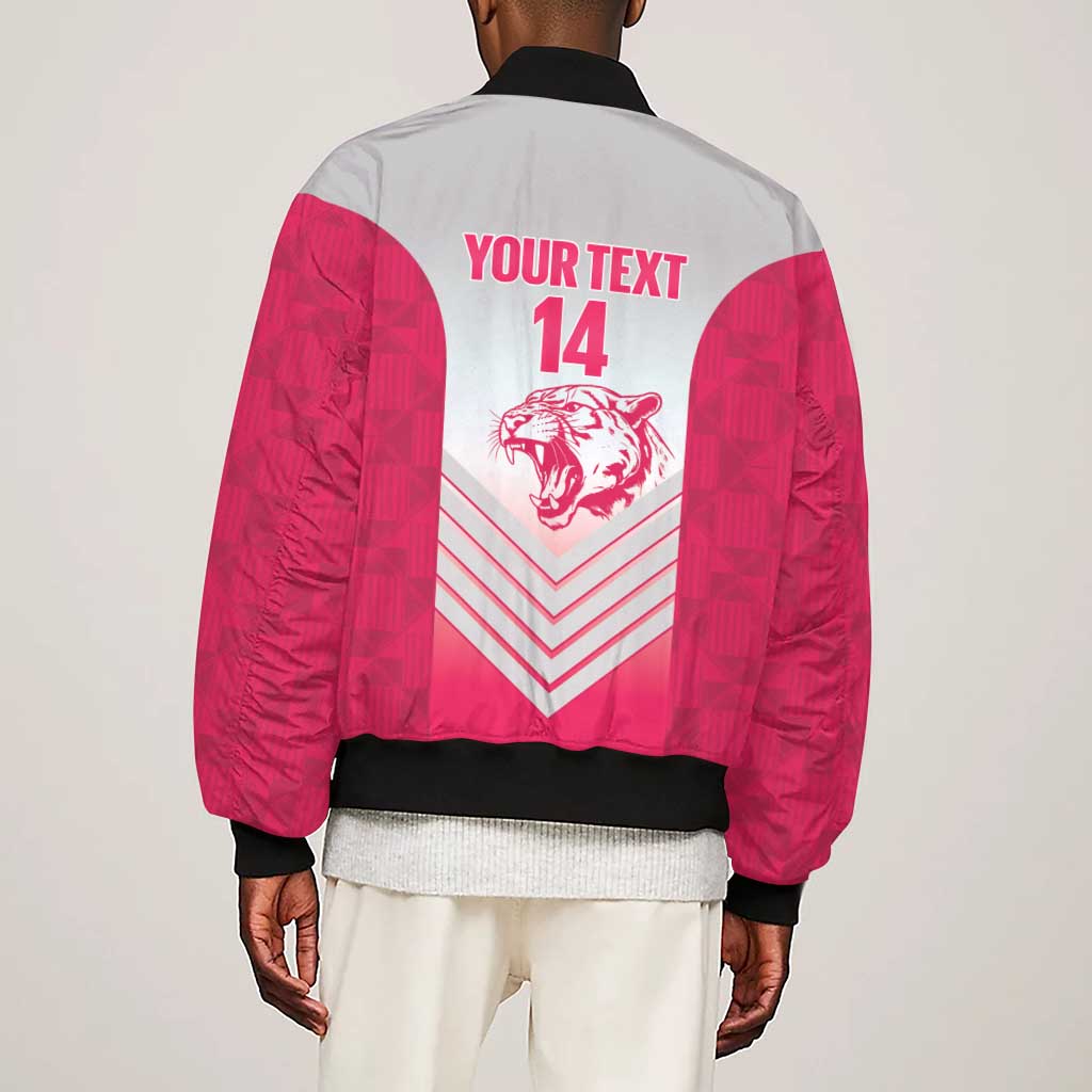 South Africa Rugby Custom Sleeve Zip Bomber Jacket Come On Puma African Pattern