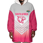 South Africa Rugby Custom Wearable Blanket Hoodie Come On Puma African Pattern