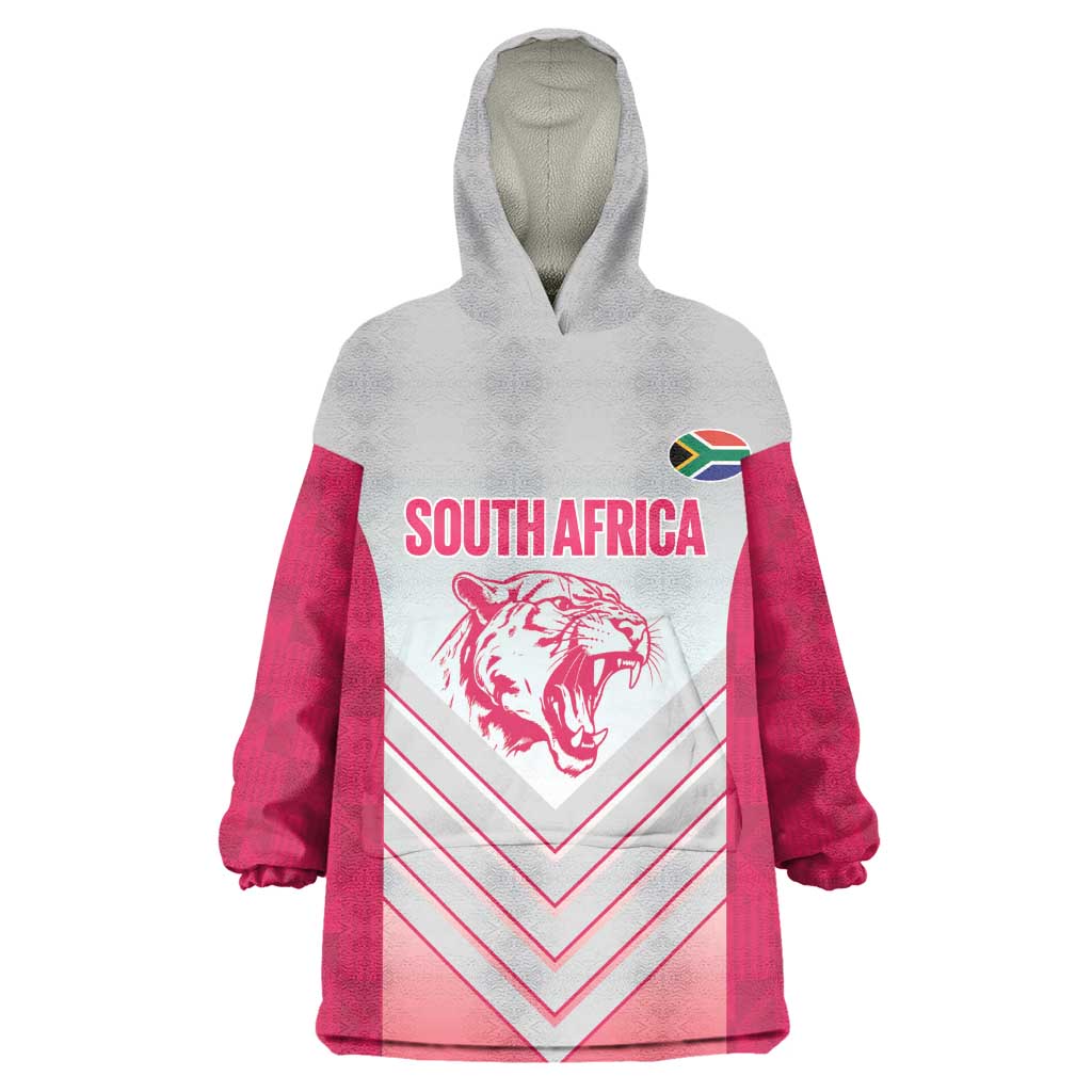 South Africa Rugby Custom Wearable Blanket Hoodie Come On Puma African Pattern