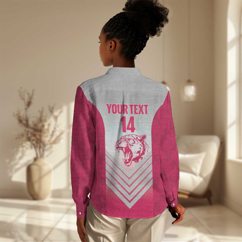 South Africa Rugby Custom Women Casual Shirt Come On Puma African Pattern