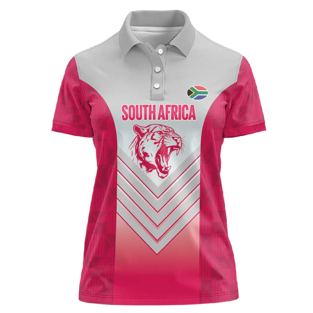 South Africa Rugby Custom Women Polo Shirt Come On Puma African Pattern