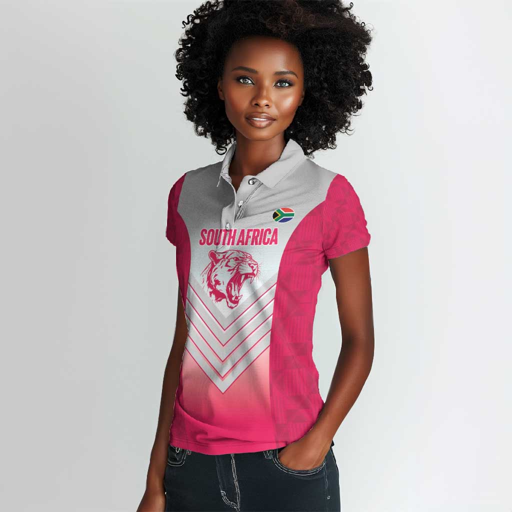 South Africa Rugby Custom Women Polo Shirt Come On Puma African Pattern