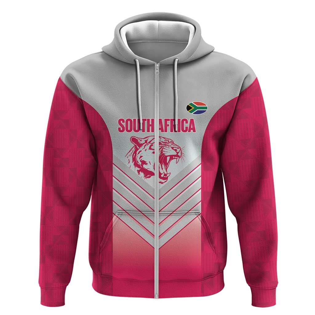 South Africa Rugby Custom Zip Hoodie Come On Puma African Pattern