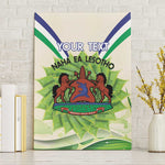 Personalised Lesotho Independence Day Canvas Wall Art Aloe Polyphylla Mix Coat Of Arms